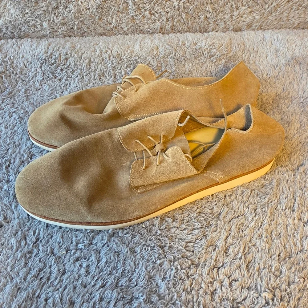 Nisolo Travel Derby Lightweight Collapsible Mens‎ Tan Suede Leather Shoes 11.5